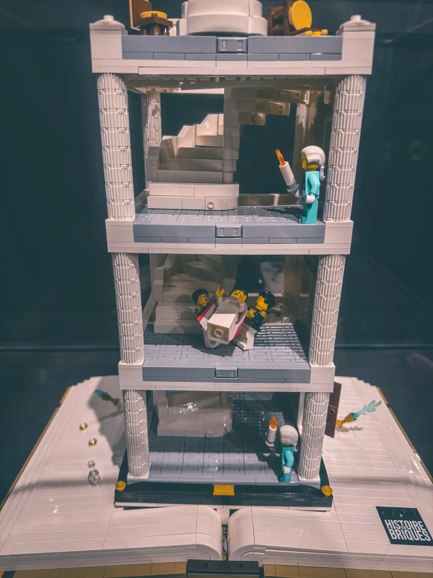 Three-storey LEGO cutaway of a palace interior built for the scene in which Napoleon asks Joséphine for a divorce.