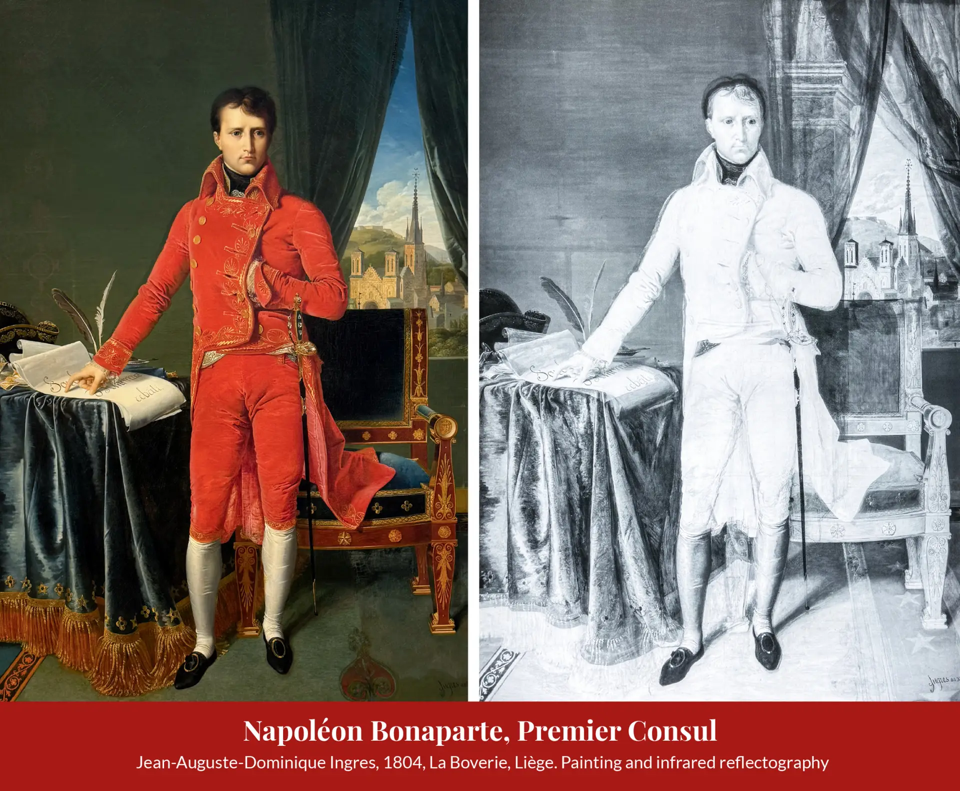 Image of Napoleon by Ingress side by side wirth its X-ray